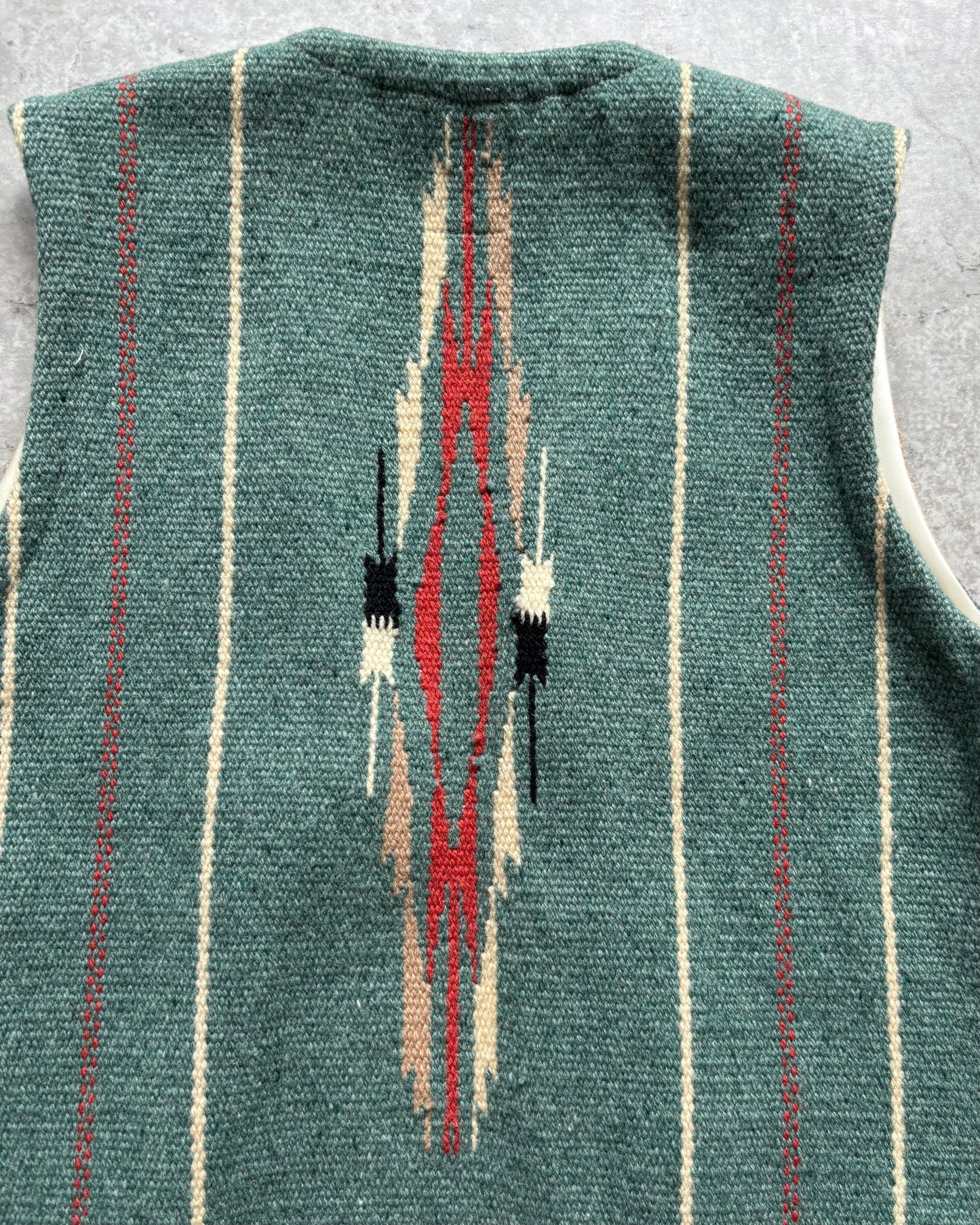〈ORTEGA'S〉Chimayo Hand Woven Wool Vest