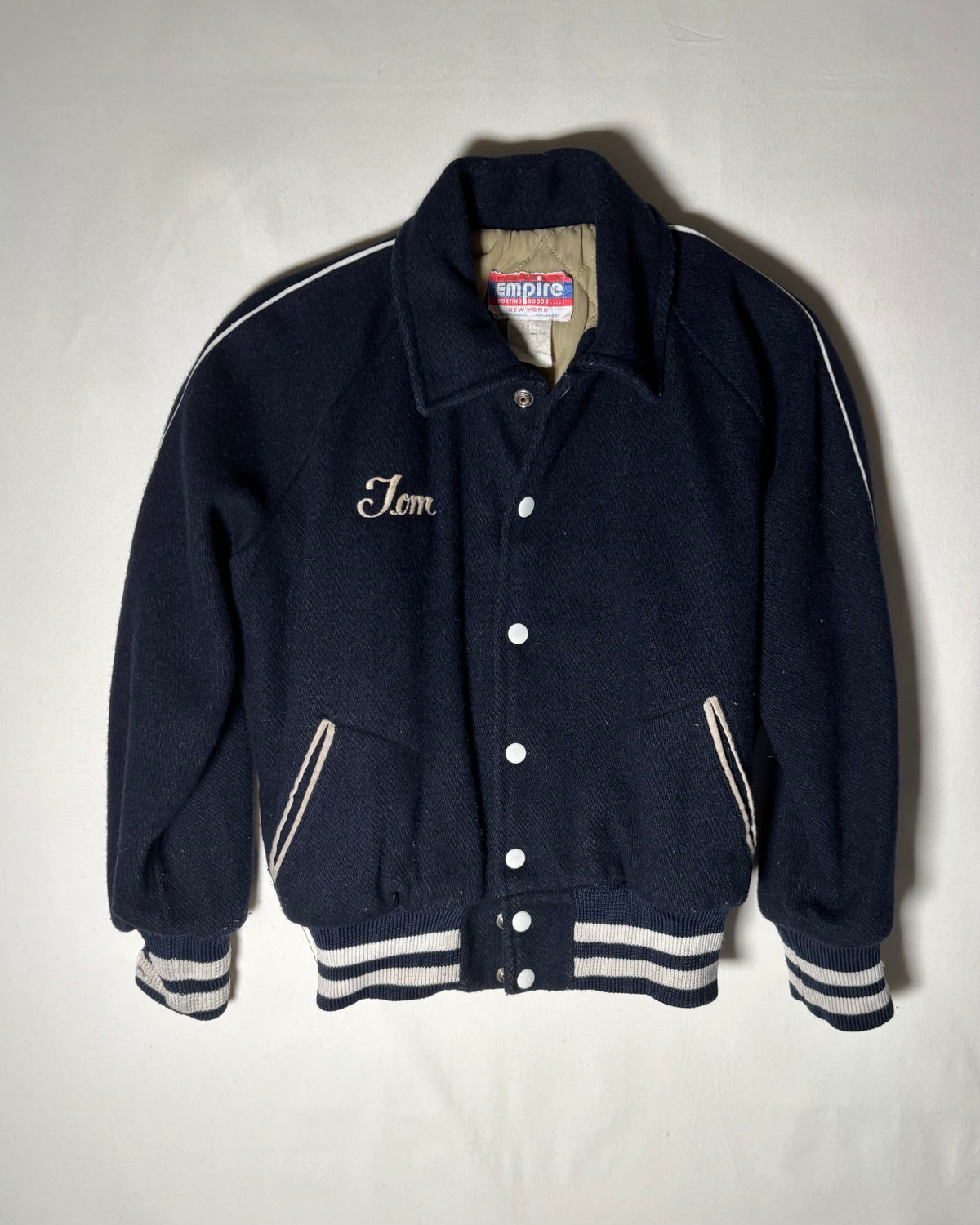 〈Empire Sporting Goods〉 Somerset Wool Varsity Jacket Navy Made in USA