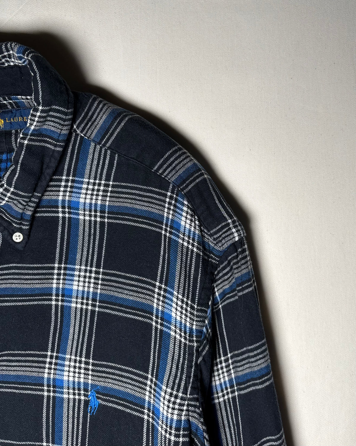 〈Ralph Lauren〉 Plaid Button-Down Shirt Navy / Blue XL