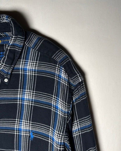 〈Ralph Lauren〉 Plaid Button-Down Shirt Navy / Blue XL