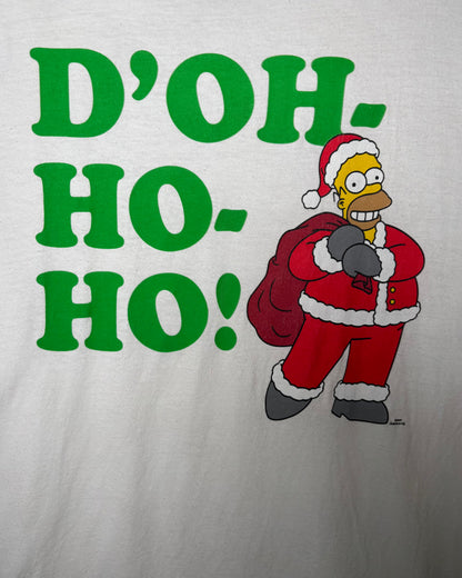 The Simpsons Homer Simpson “D’OH-HO-HO!” Christmas Print T-Shirt White