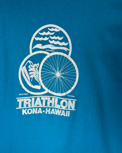 80s USA Made <Hanes> Kona Hawaii Triathlon Double-Sided Print T-Shirt
