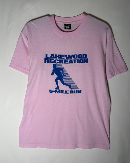 USA Made Lakewood Recreation 5-Mile Run T-Shirt / Pink