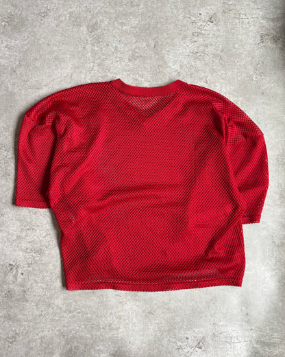 1980s USA Made Mesh Football Shirt Red
