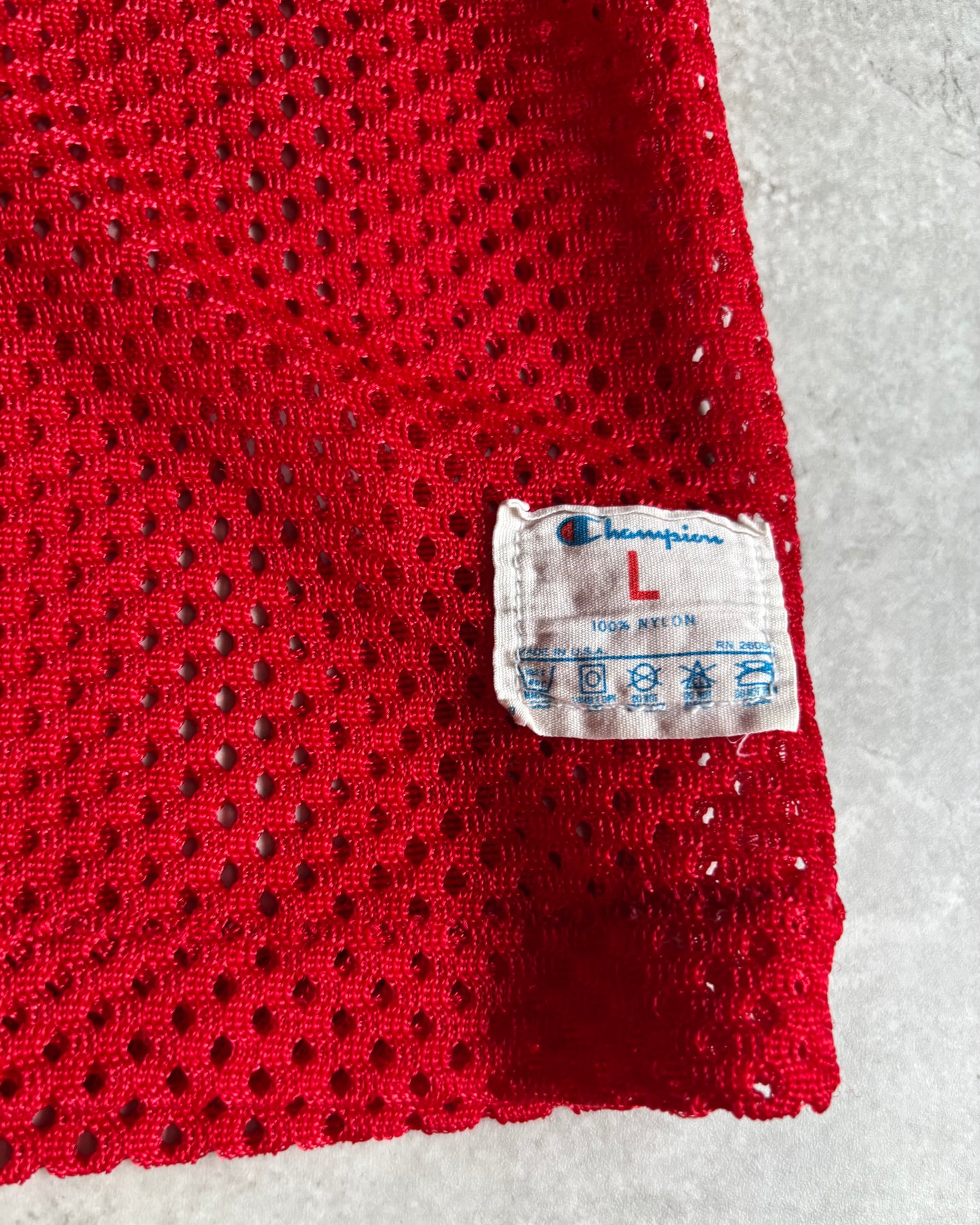 〈Champion〉Vintage USA-Made Red Mesh Football Jersey