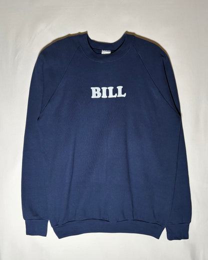 Made in USA ネイビー BILLプリント ラグランスウェット