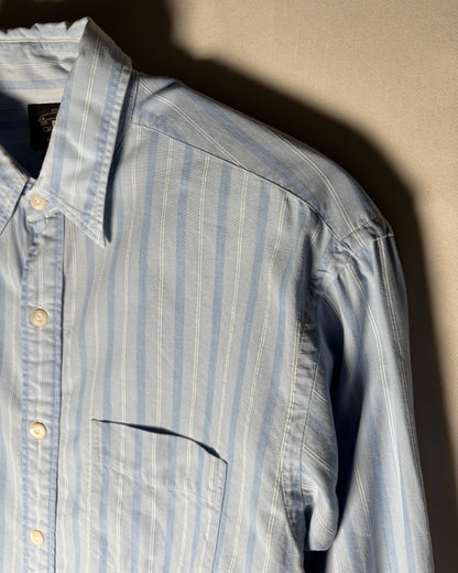 〈RRL Ralph Lauren〉 Striped Cotton Shirt Light Blue Size S