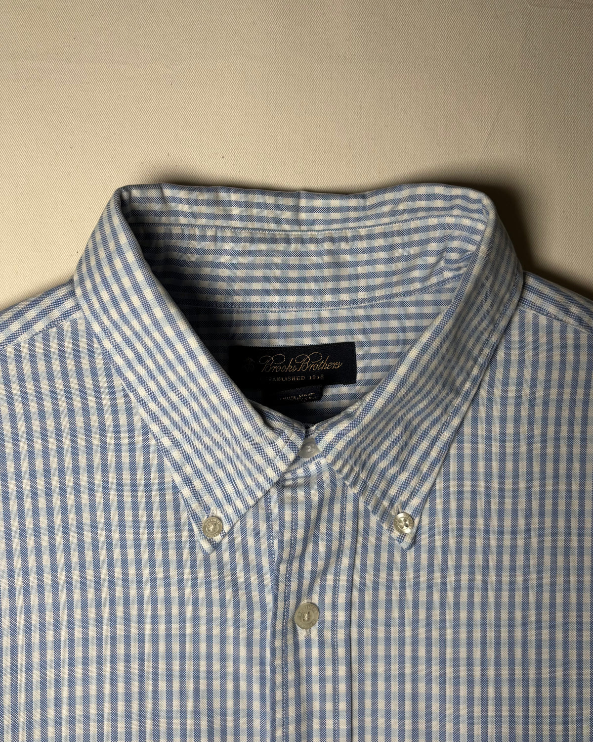 〈Brooks Brothers〉 Gingham Check Button Down Shirt Blue