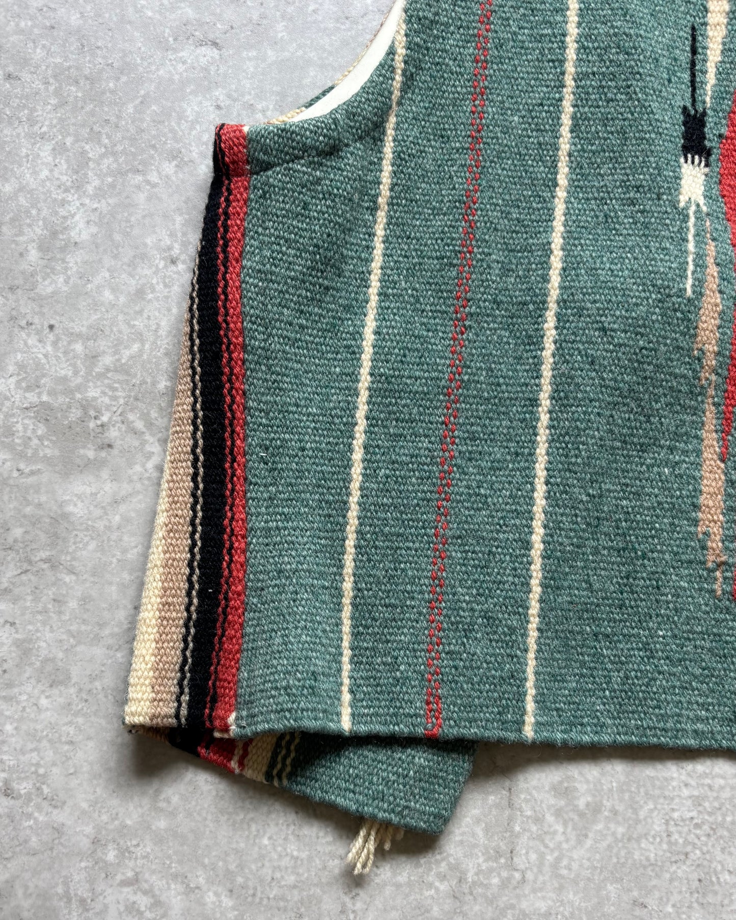 〈ORTEGA'S〉Chimayo Hand Woven Wool Vest