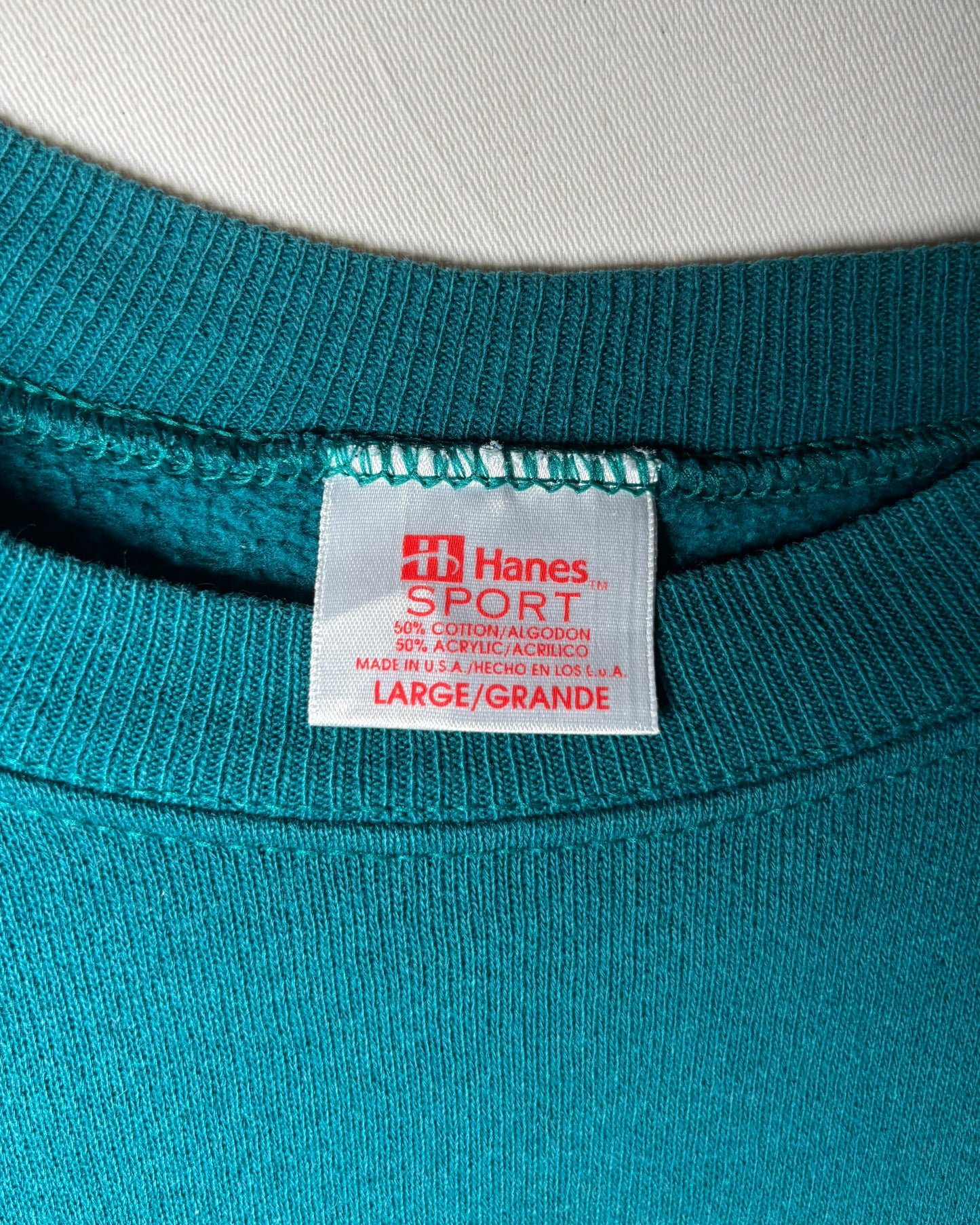 〈Hanes〉USA Made Raglan Sweatshirt Teal