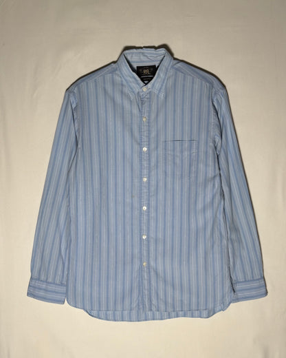 〈RRL Ralph Lauren〉 Striped Cotton Shirt Light Blue Size S