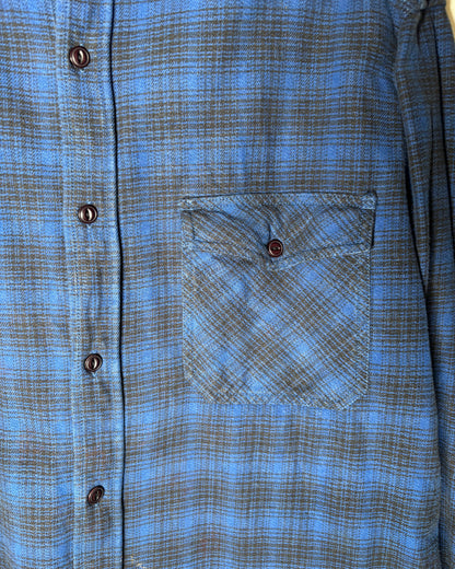 WOOLRICH ブルー チェック コットン ワークシャツ 商品画像 5