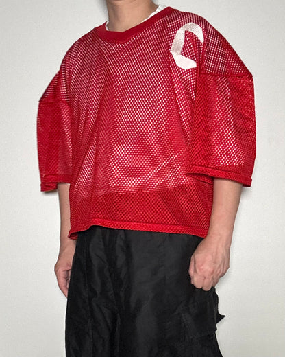 1980s USA Made Mesh Football Shirt Red