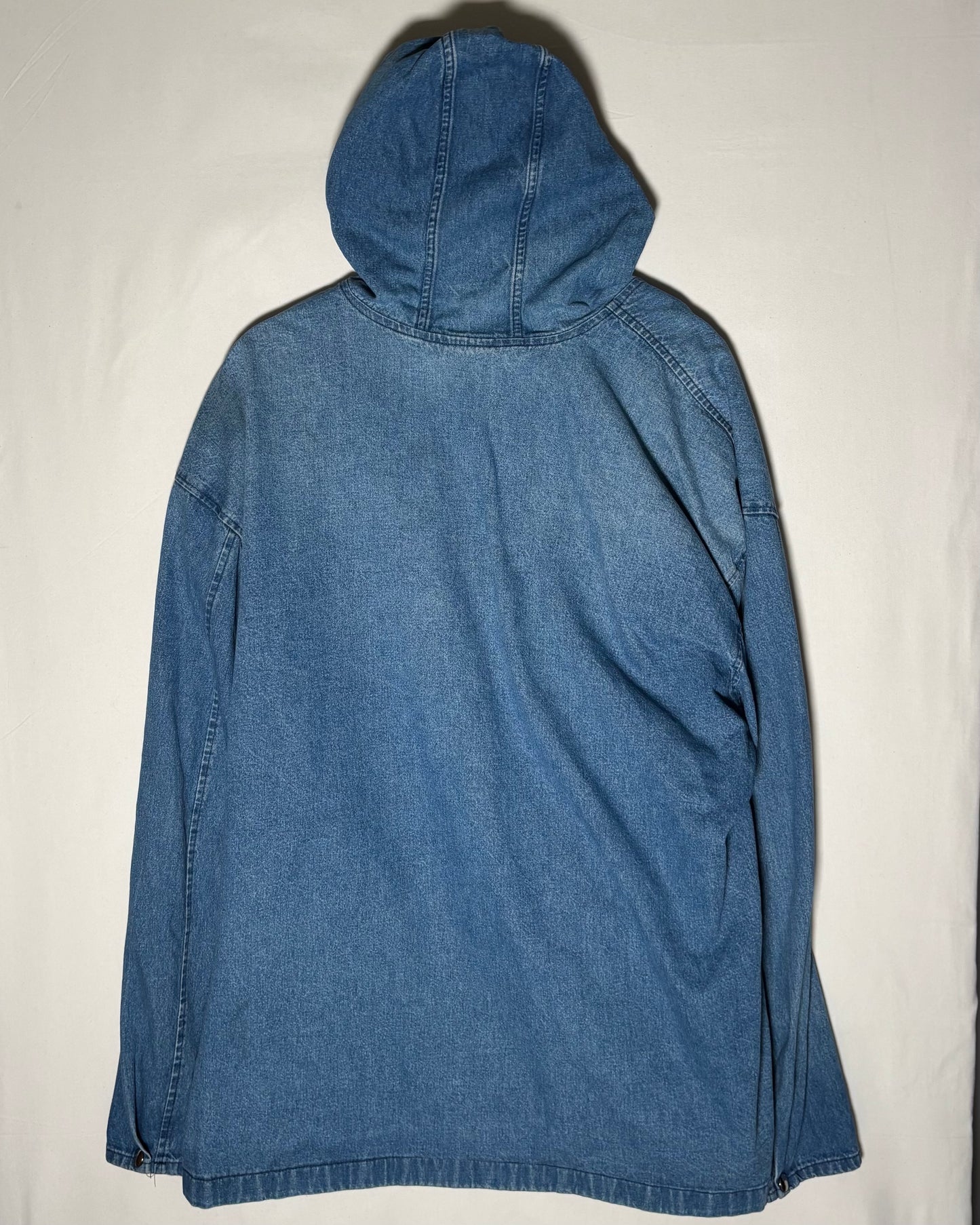 USA Made Denim Hooded Zip Jacket / XL