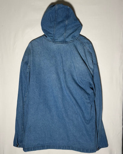 USA Made Denim Hooded Zip Jacket / XL