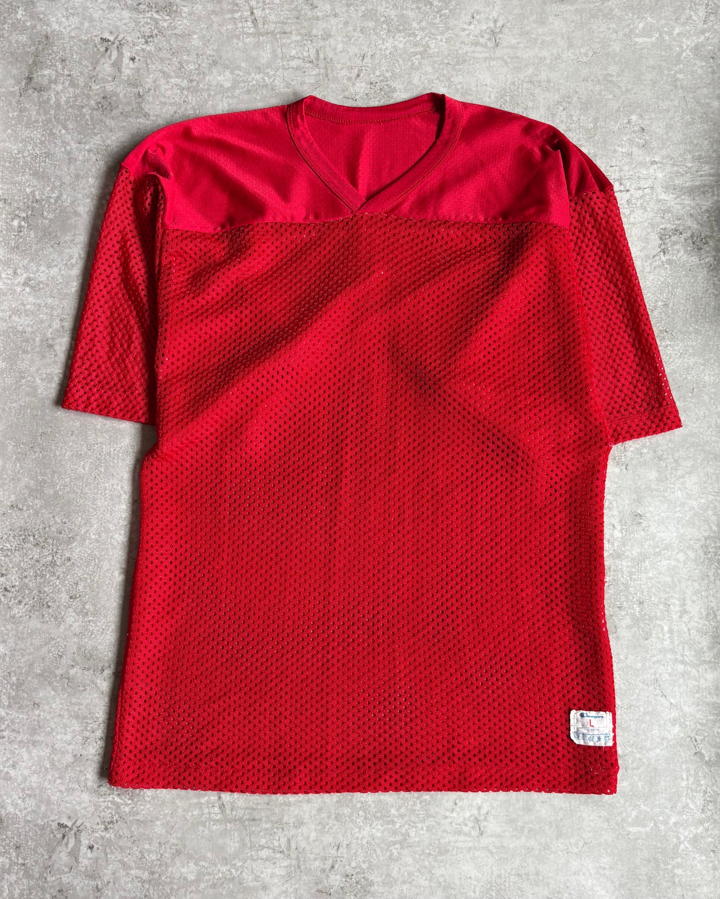 〈Champion〉Vintage USA-Made Red Mesh Football Jersey